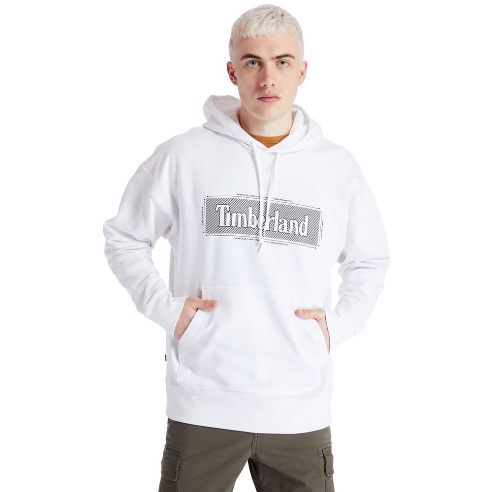 Timberland Φουτερ Ανδρικα Ασπρα - Logo Hoodie - Greece 0234957-DU